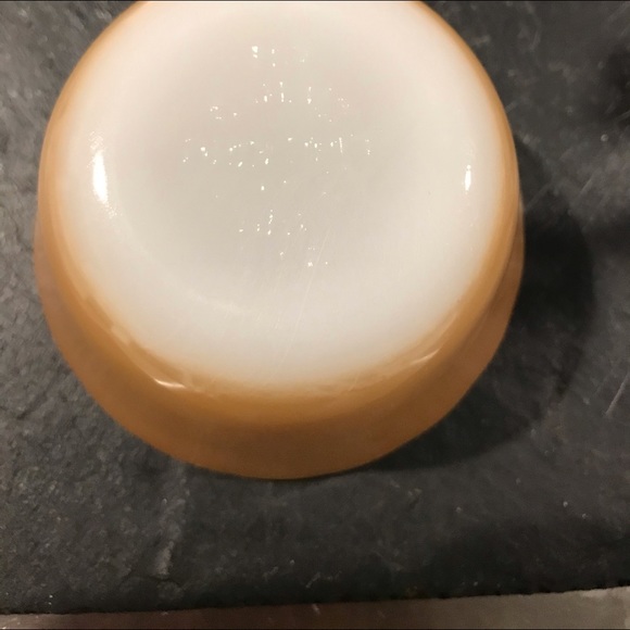 Fire king small, scalloped custard cups in peach - Picture 3 of 3